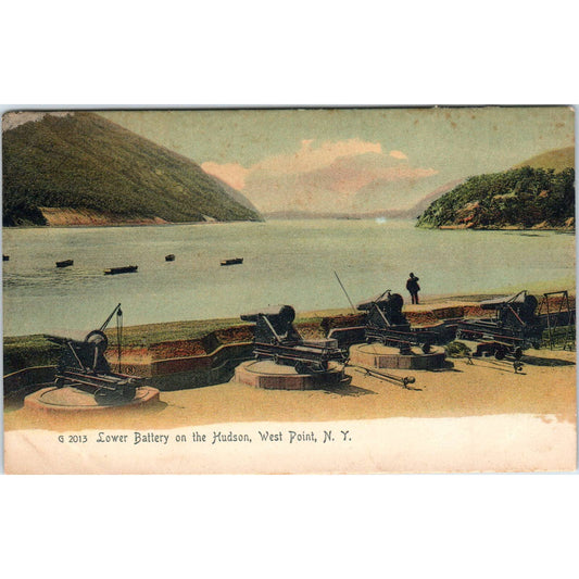 Lower Battery on the Hudson West Point NY c1905 - Original Postcard TJ7-RP1