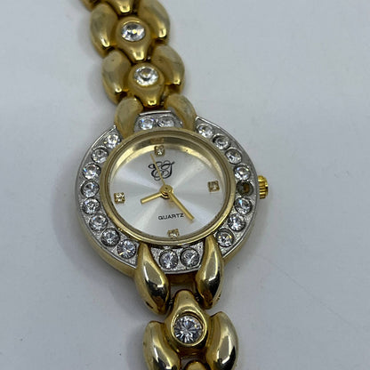 Elizabeth Taylor Quartz Watch White Diamonds Rhinestone Gold Tone ET SD5