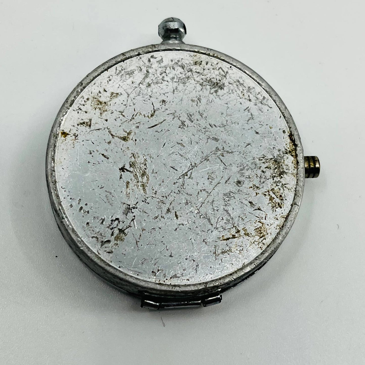 Vintage Chrome Monogrammed “D” Pocket Compass w/ Lid SB3