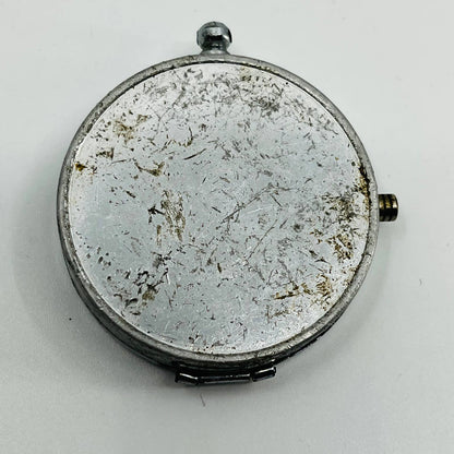 Vintage Chrome Monogrammed “D” Pocket Compass w/ Lid SB3