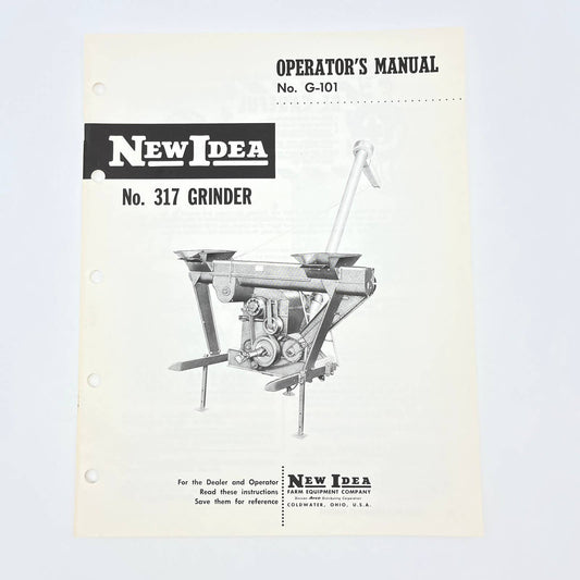 Original 1964 New Idea Operator's Manual G-101 No. 317 Grinder TB9