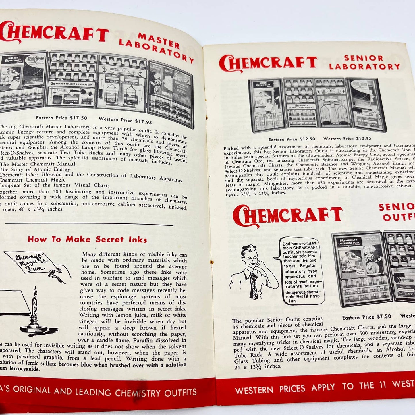 1953 Chemcraft ScienceCraft Microscope Chemistry Set Catalog TE4