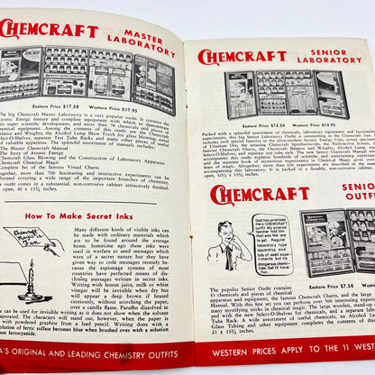 1953 Chemcraft ScienceCraft Microscope Chemistry Set Catalog TE4