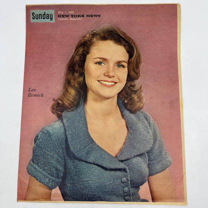 1960 LEE REMICK Sunday New York News Coloroto Magazine Cover Only FL4