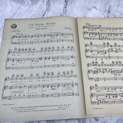 I'll Walk Alone by Cahn Styne (Vintage Sheet Music 1944 Mayfair) Dinah Shore V38