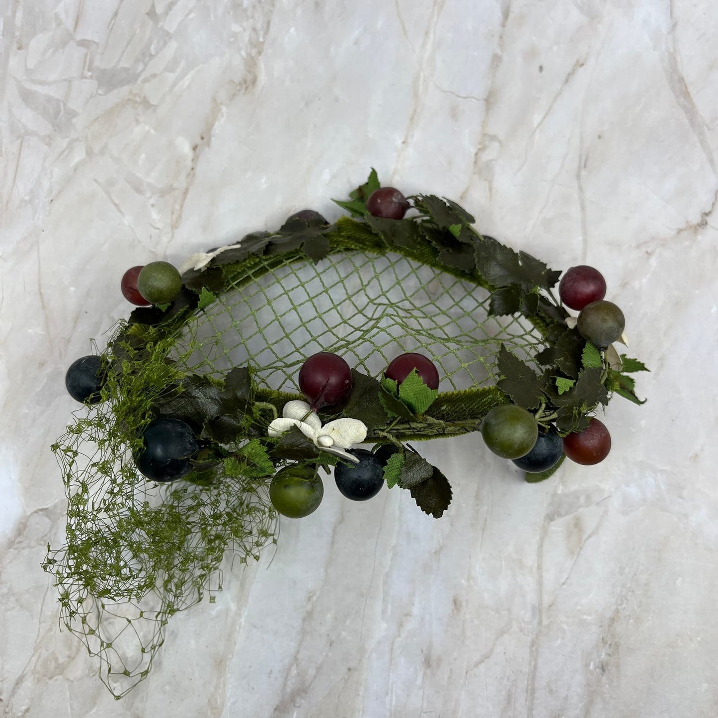 Vintage Green Grapes Headpiece Fascinator Halfhat Ladies Hat HB1