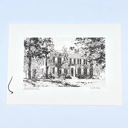 Vintage Original Etching My Old Kentucky Home Bardstown KY Winston Haberer AC1