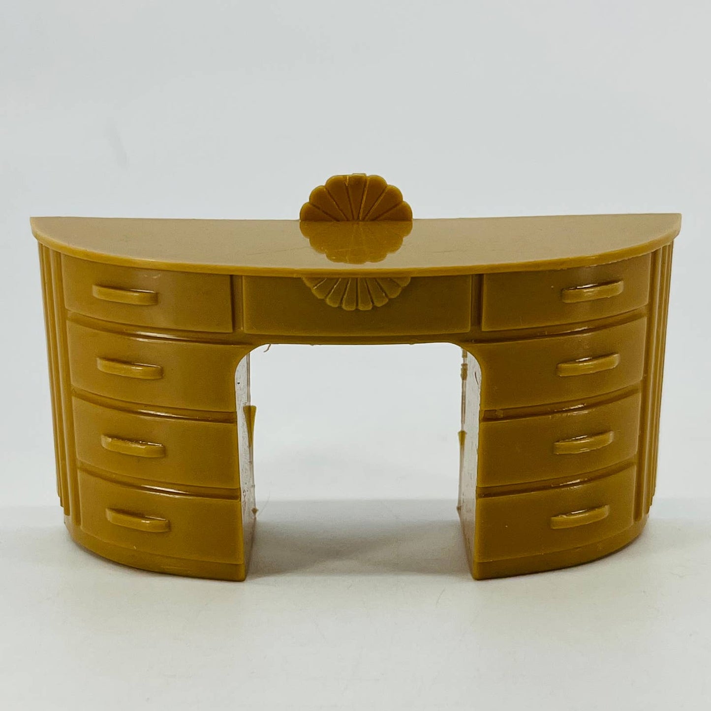 1950s MCM Dollhouse Furniture Celluloid Tan Desk Vanity TD6