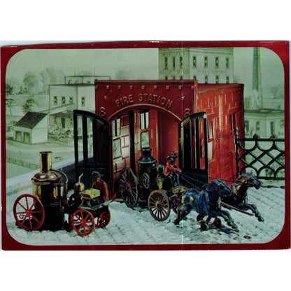 1969 Hallmark Fire Station Mechanical Toys Continental Original Postcard P2-8