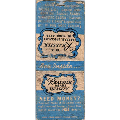 Be a Realsilk Apparel Specialist in Your Area Advertising Matchbook Cover SA9-M3