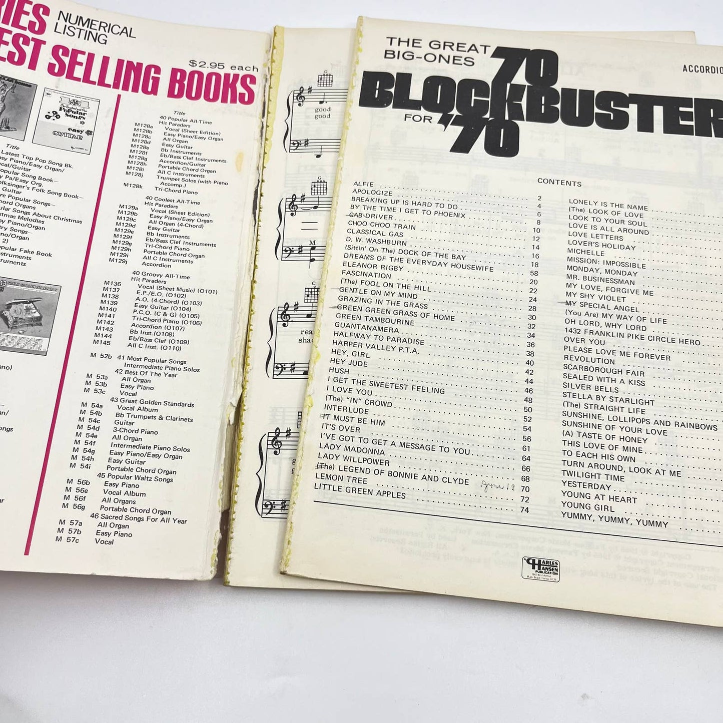 70 Super Blockbusters for '70, The Great Big New Ones Accordion Music Book TE2