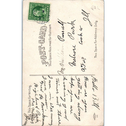 Victorian Romance Couple Wearing Hats c1910 Original Postcard P2-1