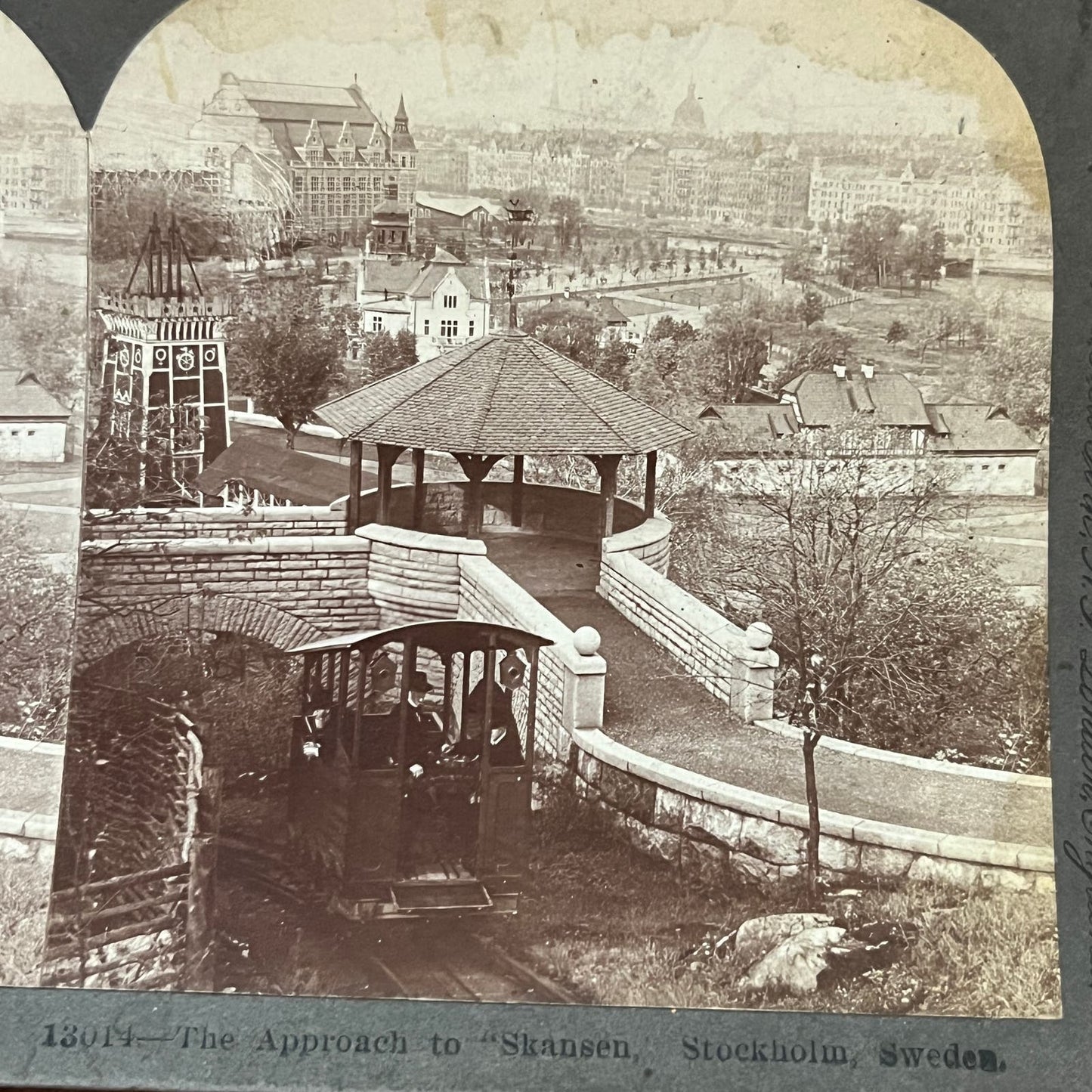Approach to Skansen Stockholm Sweden Antique Stereoview Card TJ9-V1