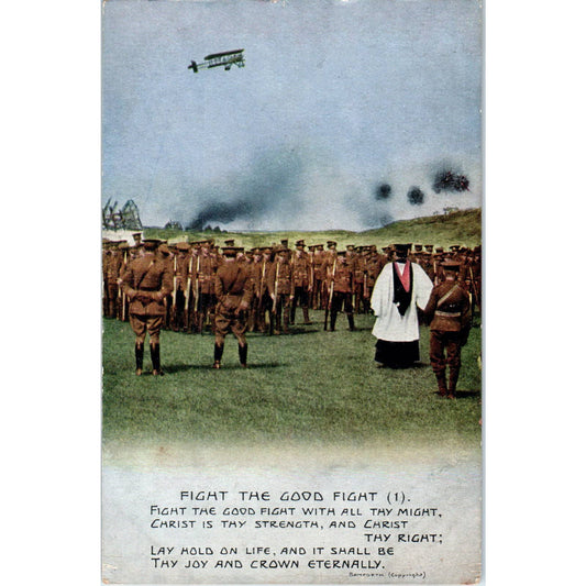 WWI Bamforth Battle Hymn Fight the Good Fight - Original Postcard TJ7-RP1