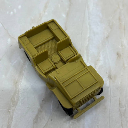 Vintage Army Jeep w/ Trailer Hitch - Olive Tan Plastic - 3.25 inch TC5-S2