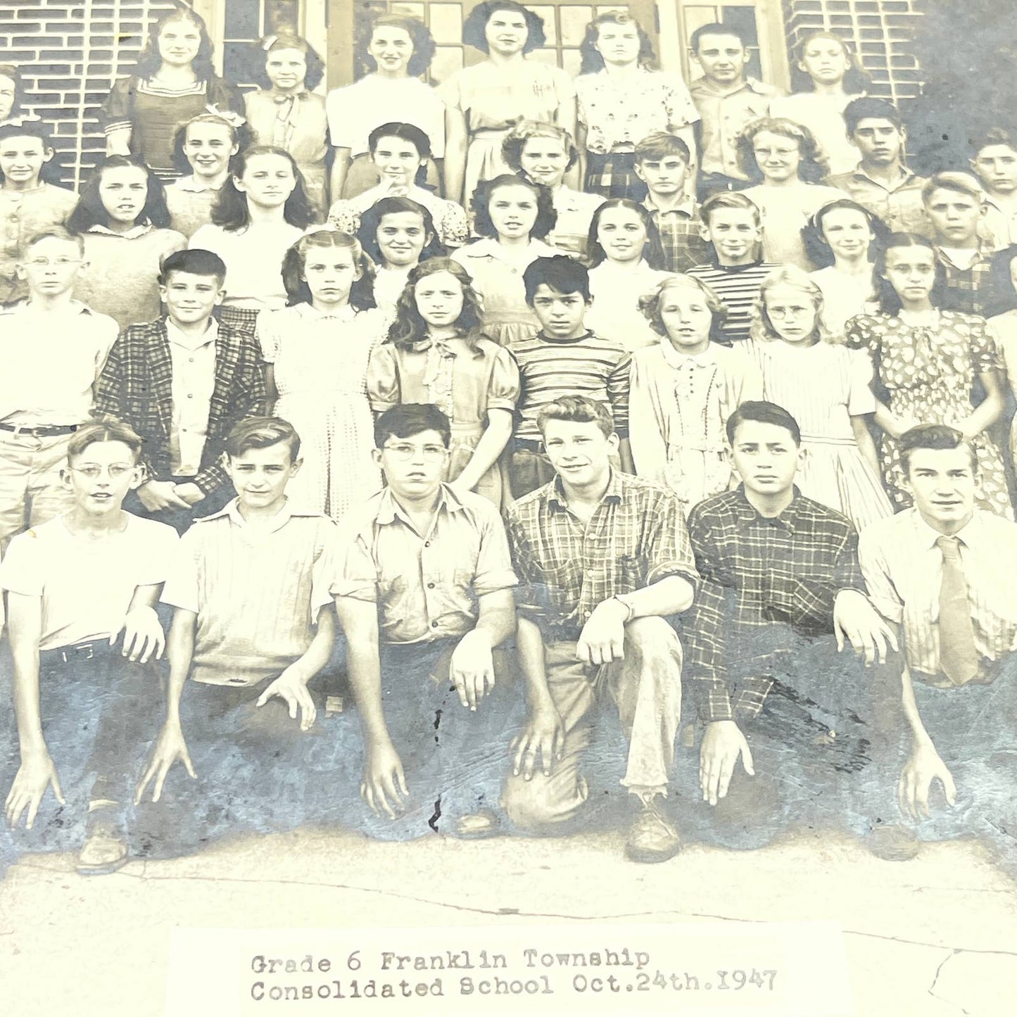 1947 Class Photo Grade 6 Franklin Township Consolidated School Gettysburg PA AC3