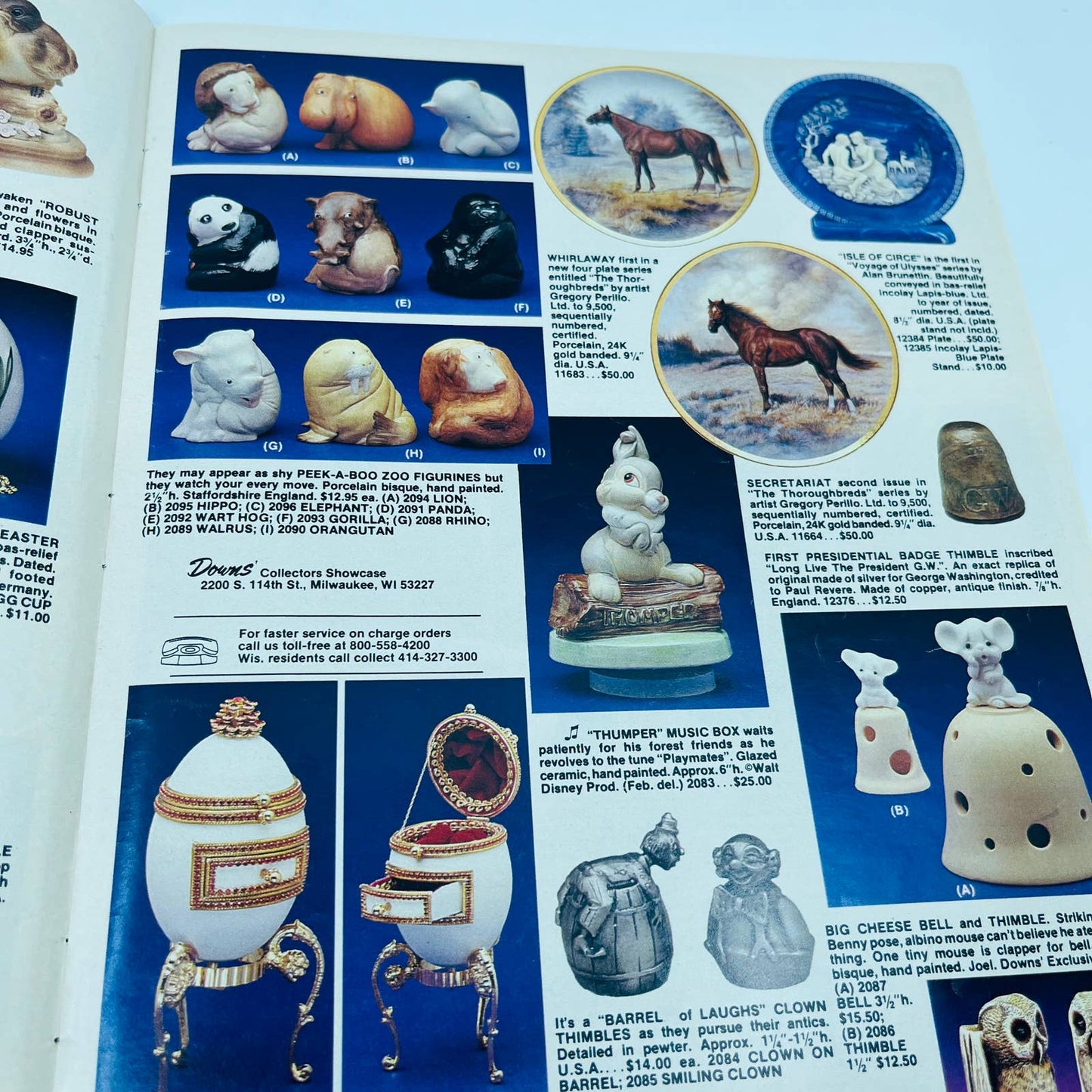 1985 Downs’ Collectors Showcase Catalog Lot of 2 Figurines Plates Milwaukee FL2