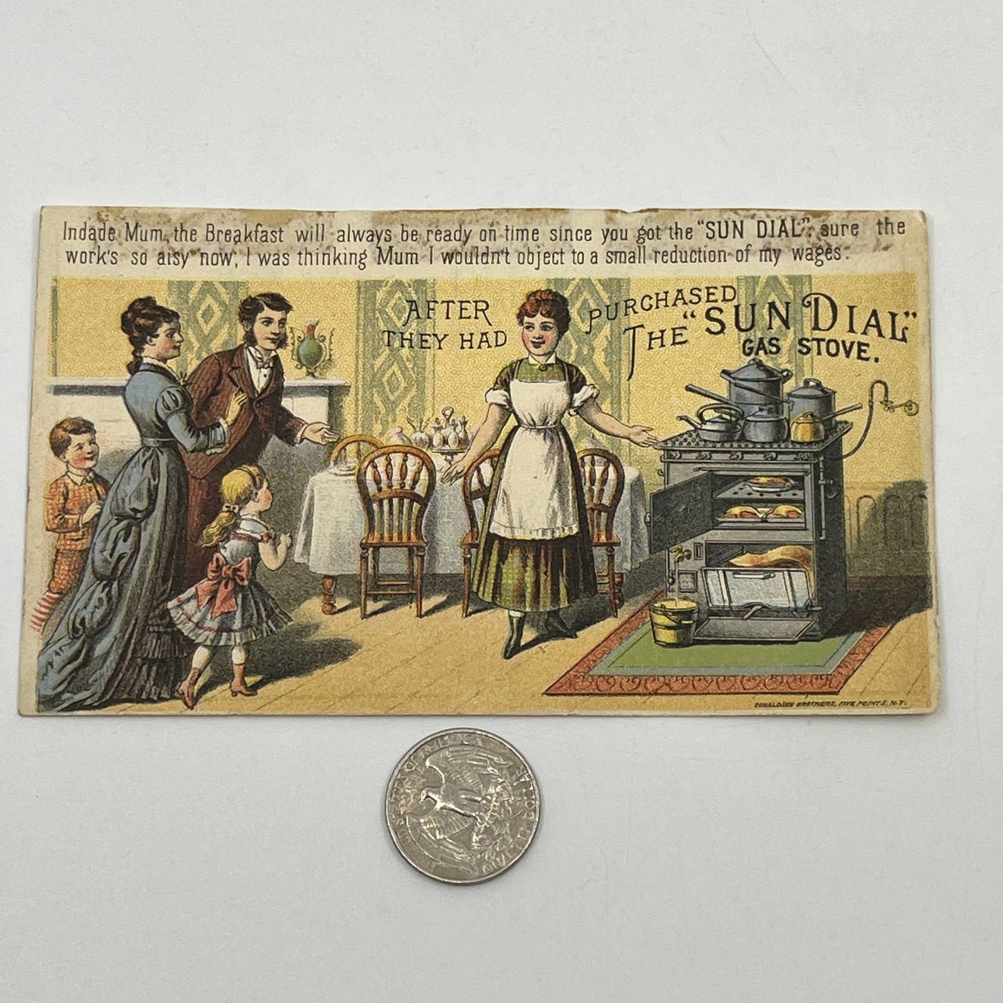 1880s Trade Card Sun Dial Gas Cooking Stove Wm. W. Goodwin & Co Philadelphia AB6