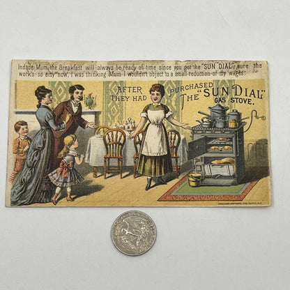 1880s Trade Card Sun Dial Gas Cooking Stove Wm. W. Goodwin & Co Philadelphia AB6