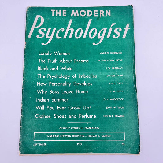 1935 September - The Modern Psychologist Magazine Dagobert D. Runes TF3