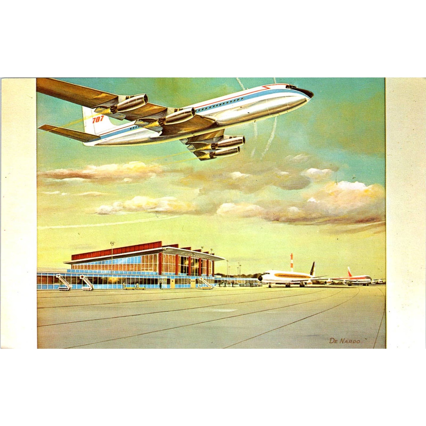 TWA Airline New Air Terminal Building Warwick RI 1961 Original Postcard TK1-25