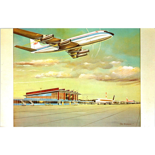 TWA Airline New Air Terminal Building Warwick RI 1961 Original Postcard P2-10