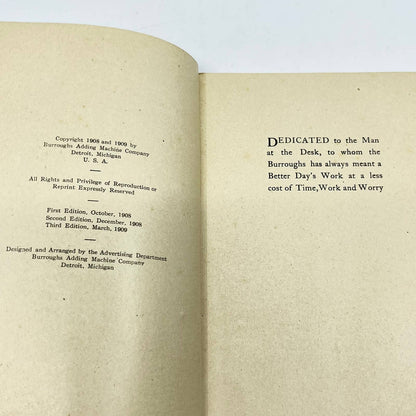 1909 A Better Day's Work - Burroughs Adding Machine Company, Detroit, MI TF7