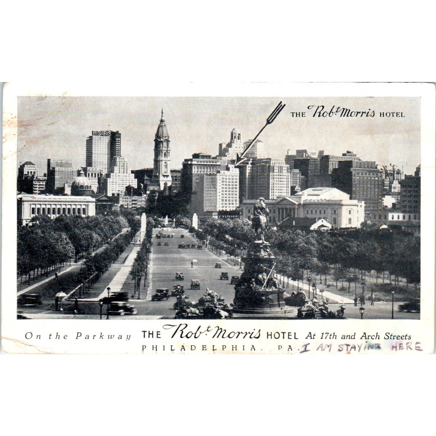 Vintage Postcard The Rob Morris Hotel at 17th & Arch Sts Philadelphia PA TD9-P1