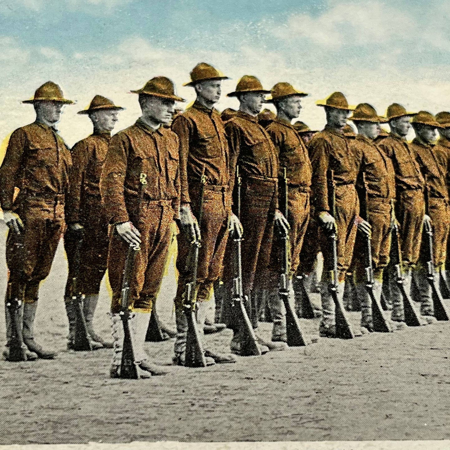 VTG Postcard 1918 The Boys At Attention Camp Zachary Taylor Louisville KY PA1
