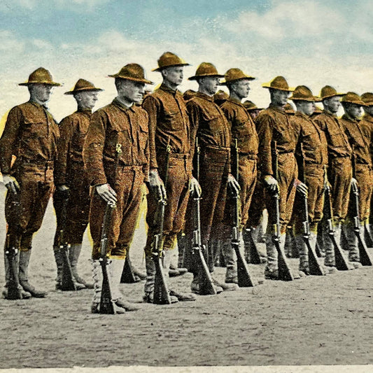 VTG Postcard 1918 The Boys At Attention Camp Zachary Taylor Louisville KY PA1