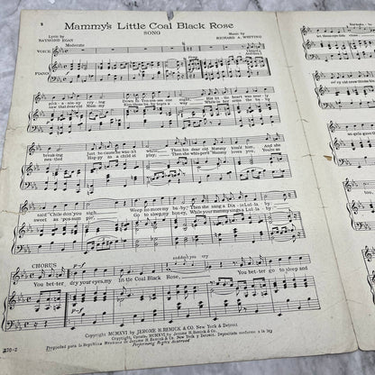 Mammy's Little Coal Black Rose 1916 Sheet Music TK2-SM3