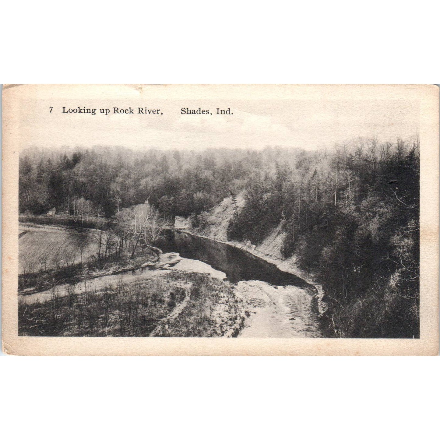 Looking Up Rock River Shades Indiana c1935 - Original RPPC Postcard TJ7-RP3