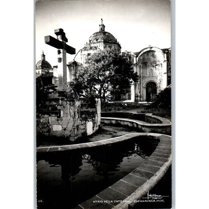 Atrio De La Catedral Cuernavaca Mor. Mexico - Original RPPC Postcard TJ7-MP