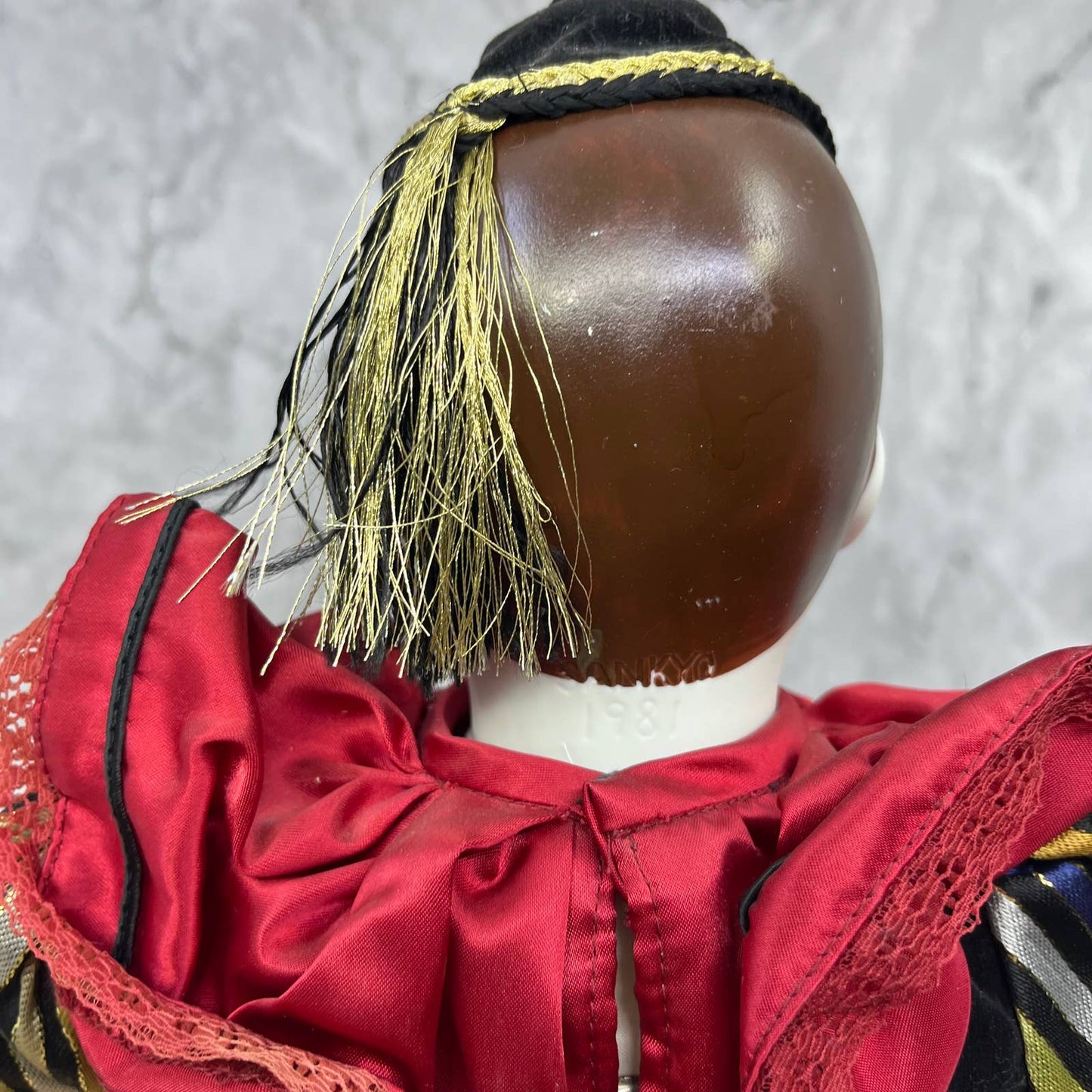 Madame Verte Large Musical Clown Pierrot Harlequin Doll Porcelain Sankyo 1981
