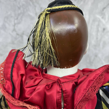 Madame Verte Large Musical Clown Pierrot Harlequin Doll Porcelain Sankyo 1981