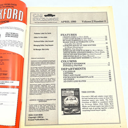 CAR EXCHANGE Magazine 1980 APR - '59 DESOTO, '63 STING RAY TG1
