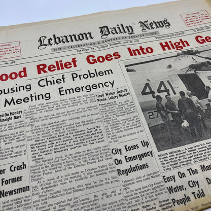 1972 June 27 Lebanon Daily News Hurricane Agnes Relief Effort in High Gear TH6