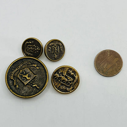 VINTAGE SPECTEMUR AGENDO LION CREST Button LOT OF 4 SB5-16