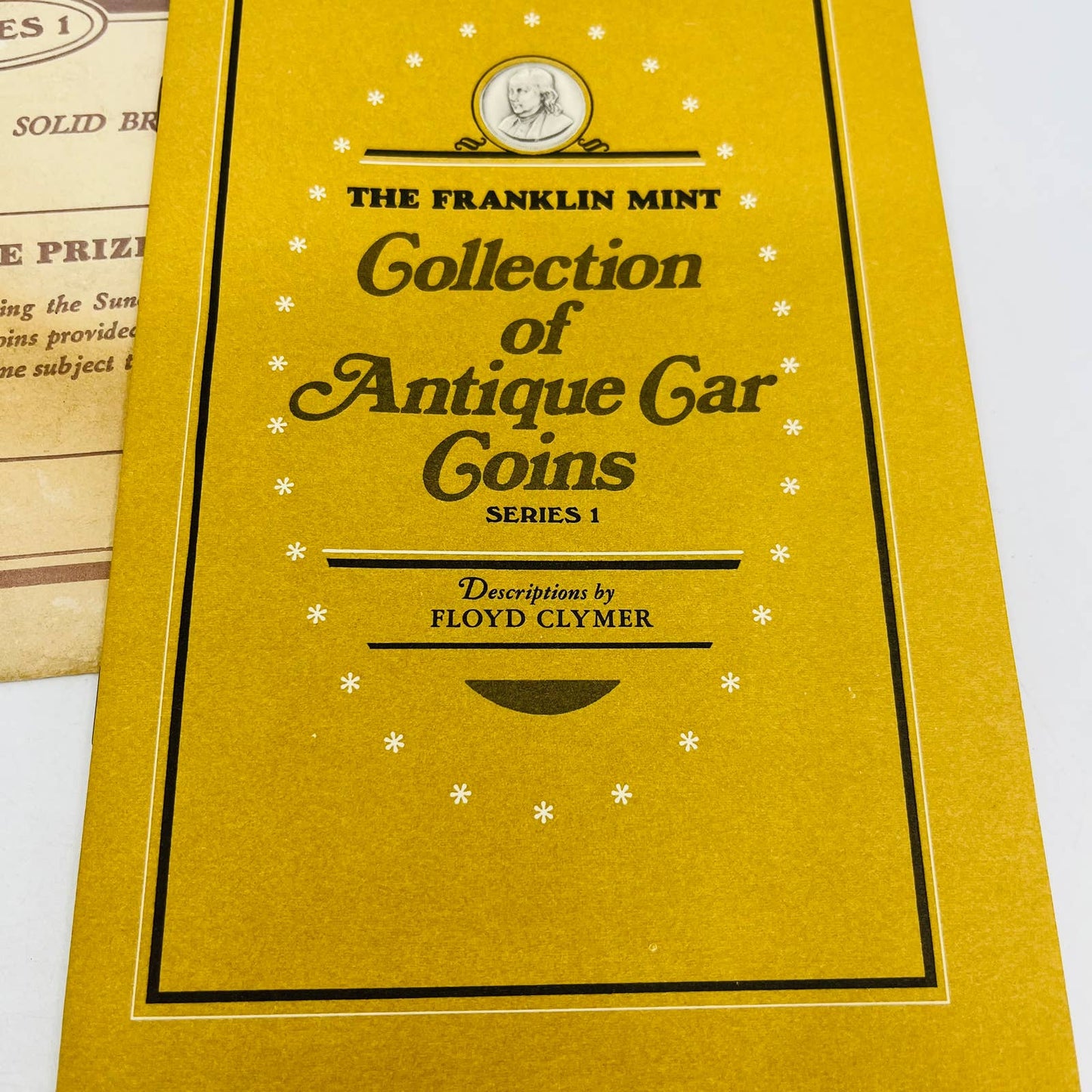 1968 Franklin Mint Antique Car Coin Collection Series 1 w/ Book & Envelope TC1