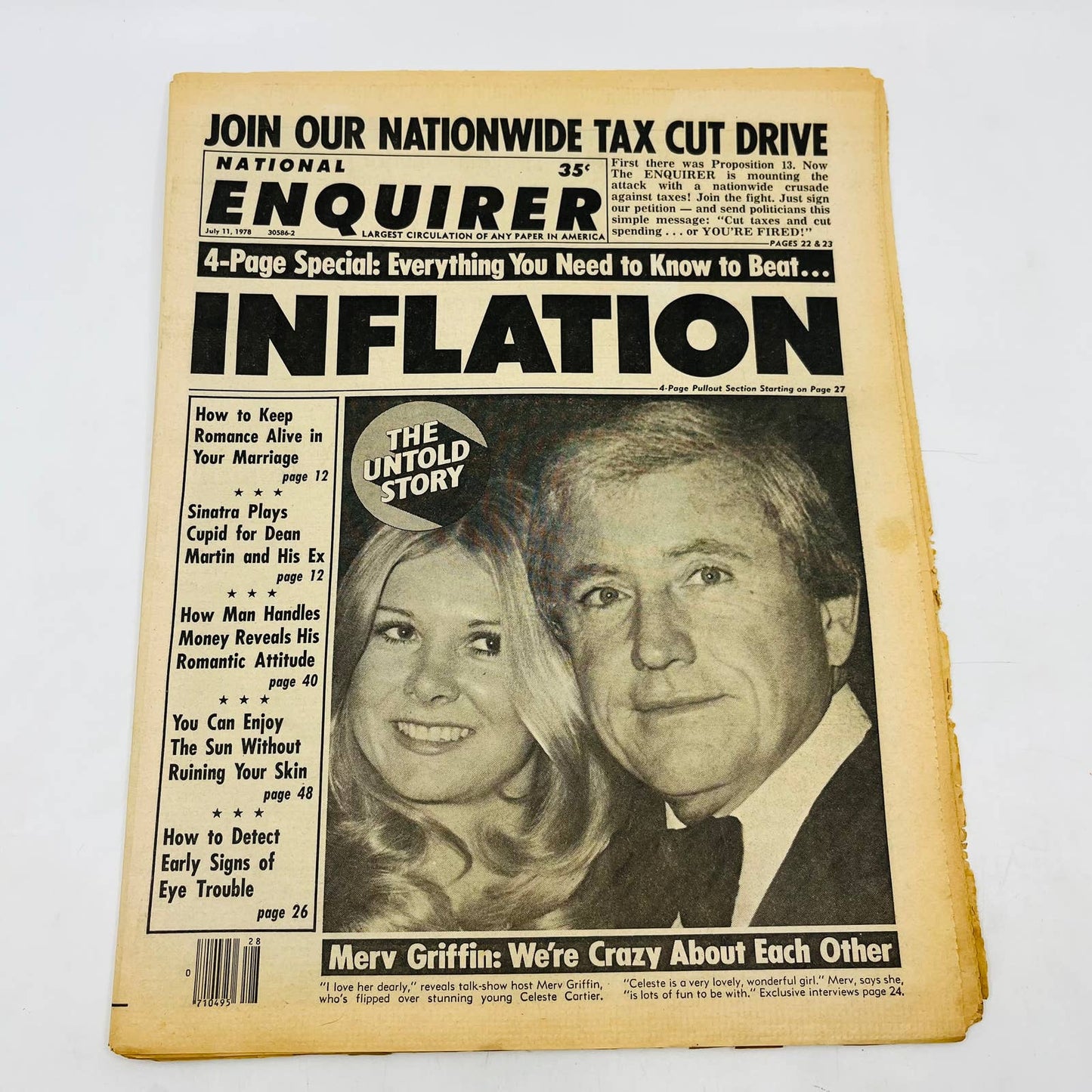 National Enquirer 1978 INFLATION Merv Griffin Frank Sinatra Psychics TD3