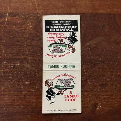 Tamko Roofing Joplin MO Amarillo TX Advertising Matchbook Cover SB3-M3