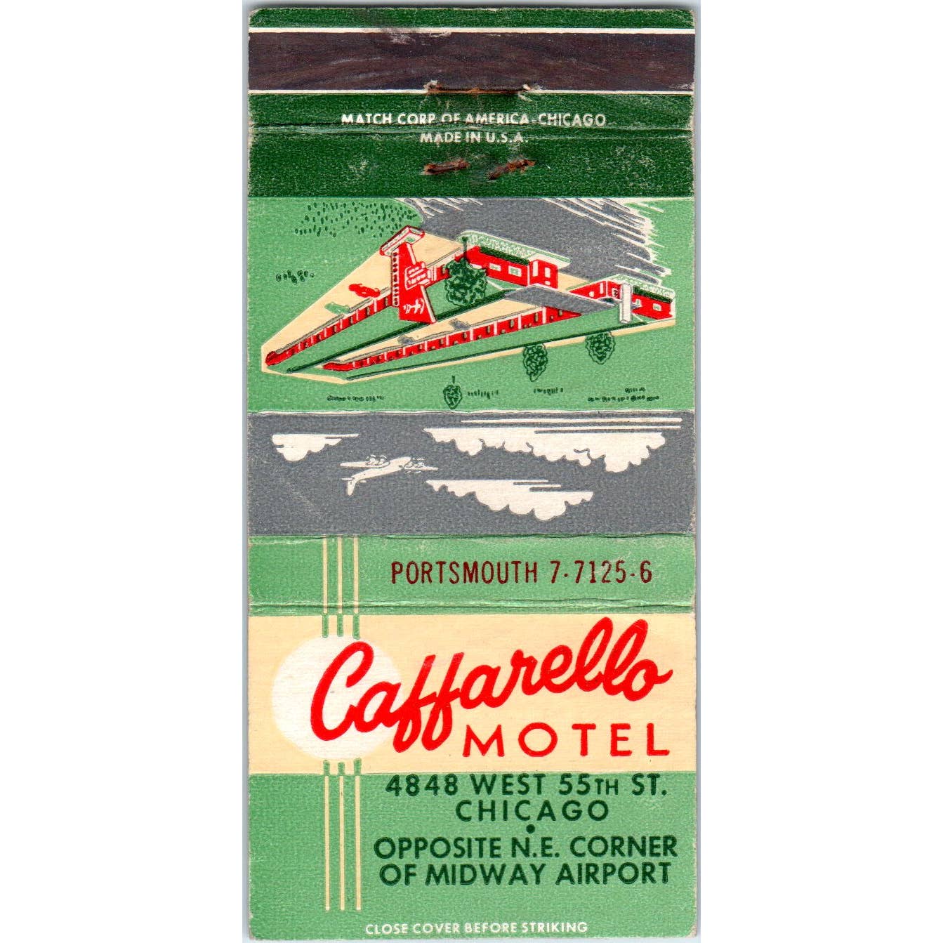 Caffarello Motel Chicago Advertising Matchbook Cover SA1-M7