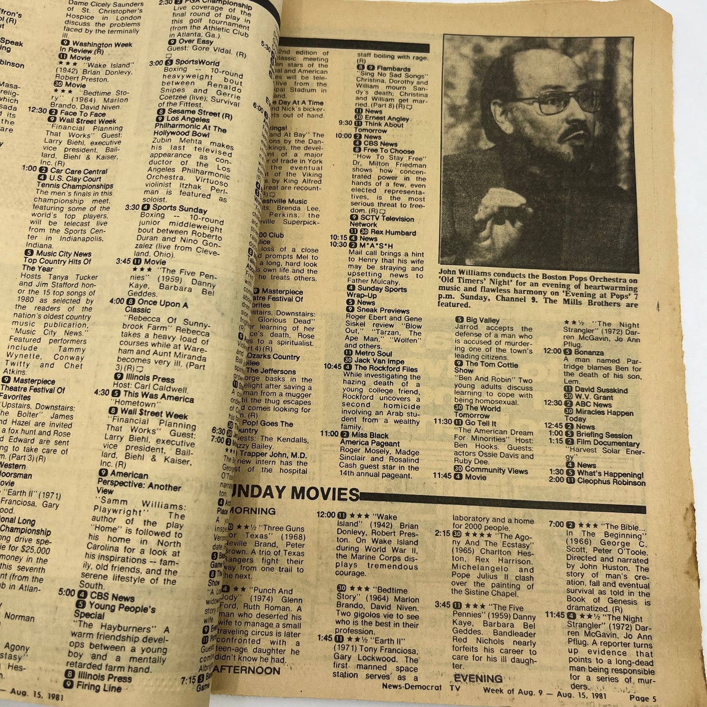 1981 Aug 9 Bellville IL News-Democrat TV Listings The Seeding of Sarah Burns L4-1