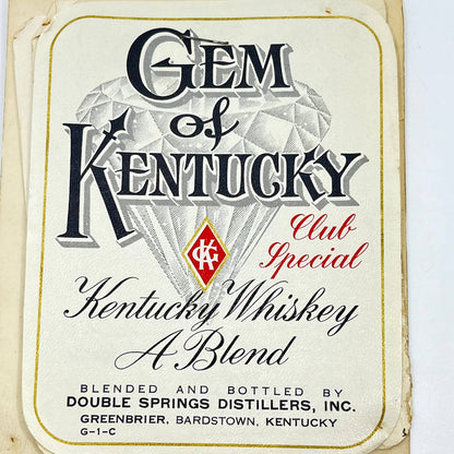 Gem of Kentucky Whiskey Label Set of 9 Double Springs Distillers Bardstown KY