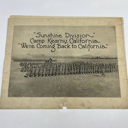 1918 WWI Military Sheet Music Official Song 40th Sunshine Division CA FL4