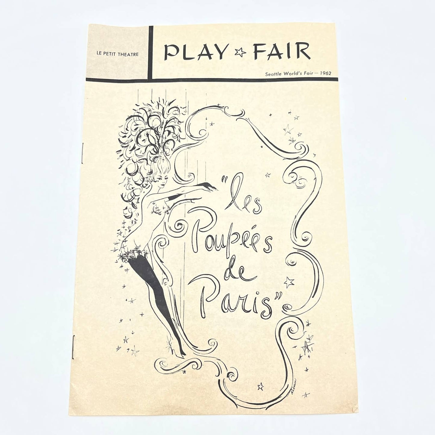 1962 Seattle World's Fair La Petit Theatre Program Les Poupées de Paris AB7