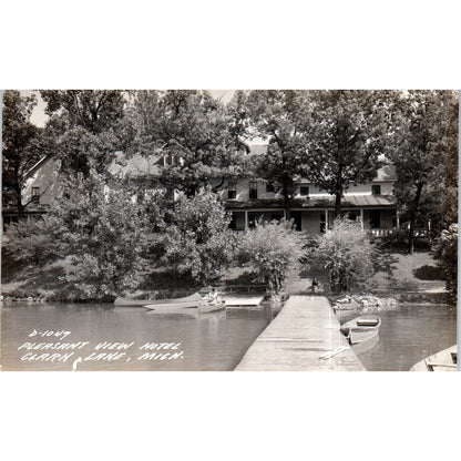 Pleasant View Hotel Clark Lake Michigan 1944 Original Postcard P2-3