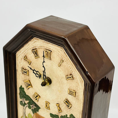 Holland Mold Ceramic Cathedral Quartz Clock Country Cottage Mill WORKS 11.5” TC5