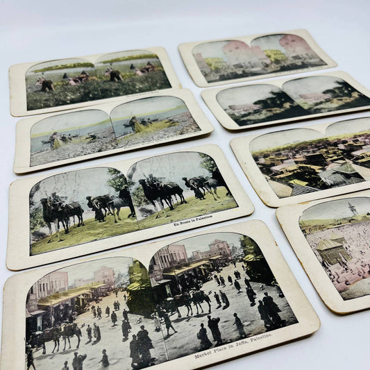 c1890 Lot of 8 Stereoview Cards Pictures PALESTINE JERUSALEM PRE-ISRAEL TA7-27