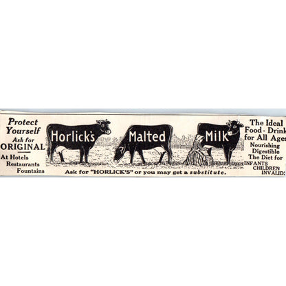 c1920 Harper's Magazine Ad - Horlick's Malted Milk  EA3-3